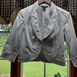 White House Black Market Cropped Blazer Gray